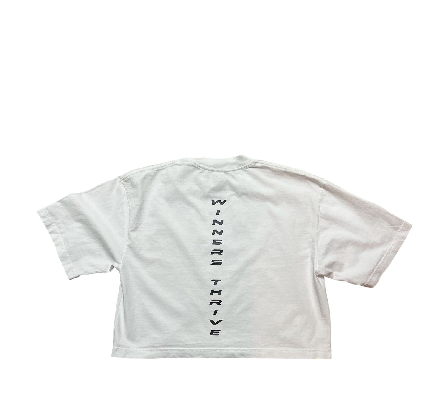 Woman Crop Tykikus Logo Blessed and Highly Favored Tee