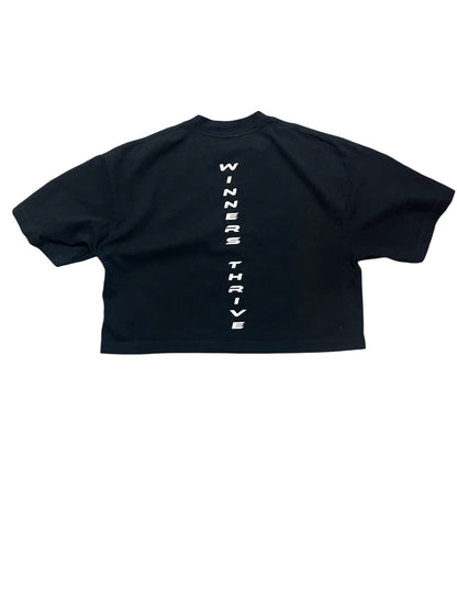 Woman Crop Tykikus Logo Blessed and Highly Favored Tee