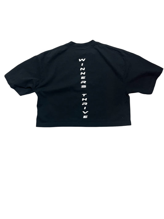 Woman Crop Tykikus Logo Blessed and Highly Favored Tee